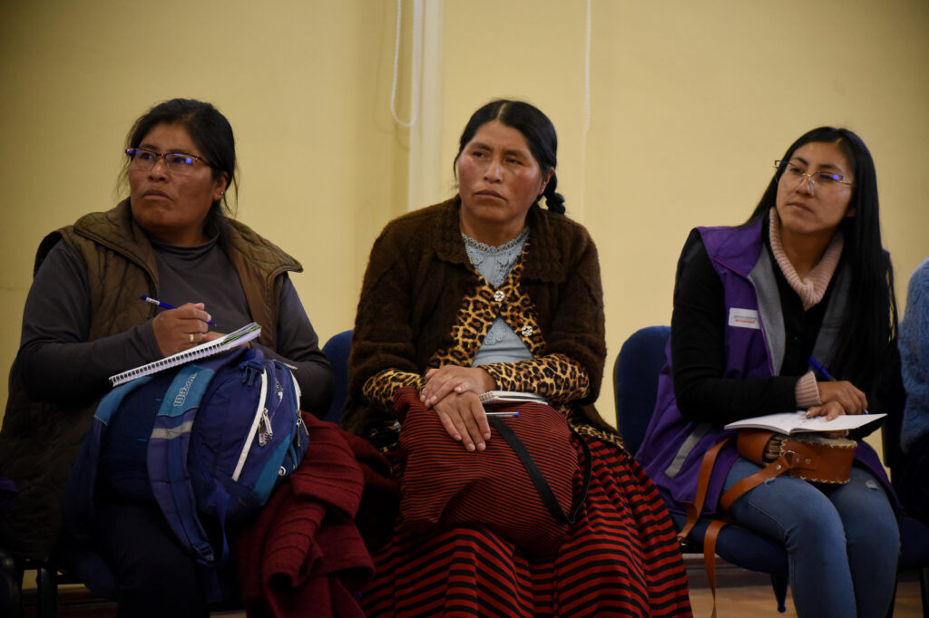Maruja Caparicona3 Promotoras comunitarias atienden la capacitación para atención de víctimas de violencia. El Alto, Bolivia. Foto: Gustavo Ticona.
